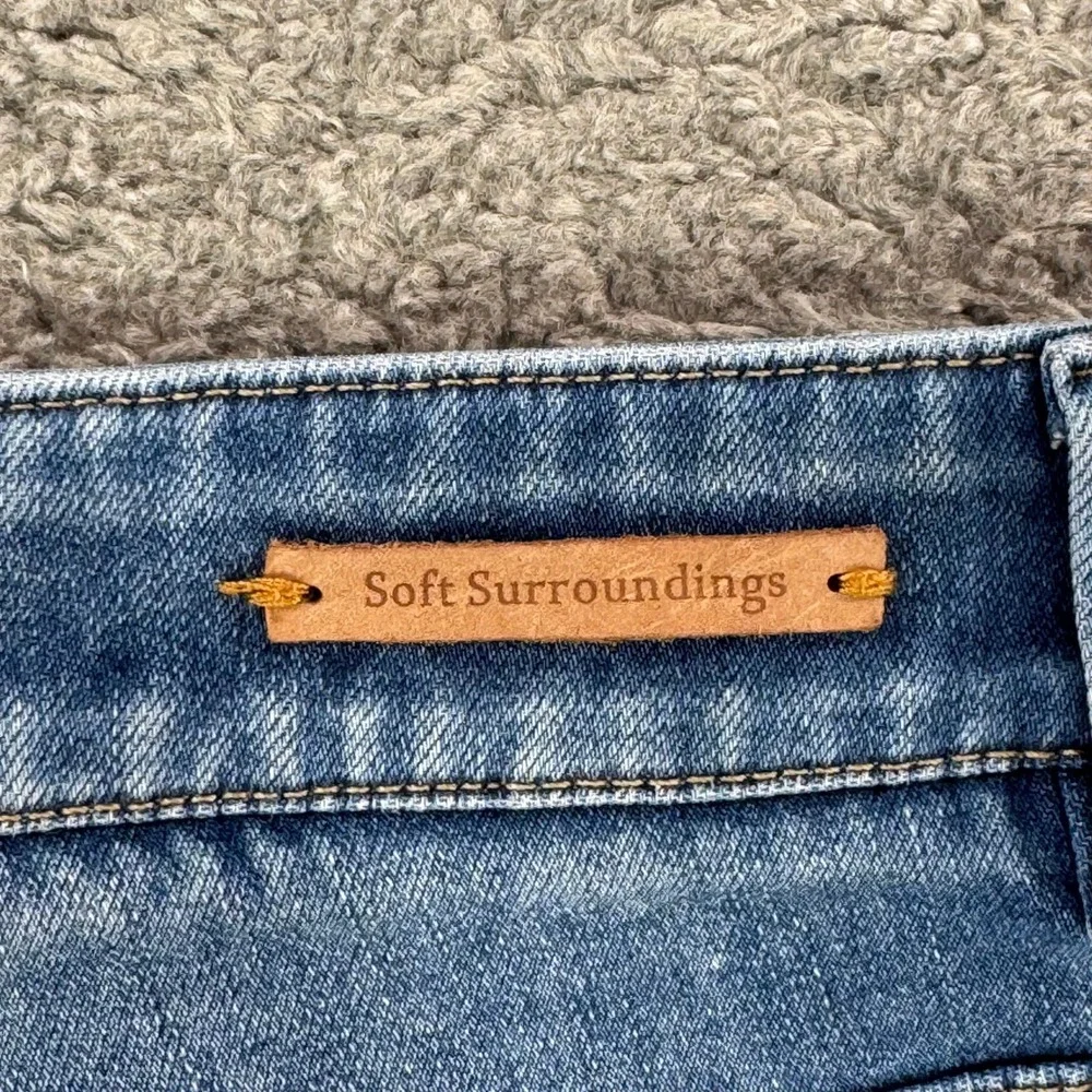 Soft Surroundings Womens Blue Denim Bermuda Shorts High‎ Rise Stretch Size S